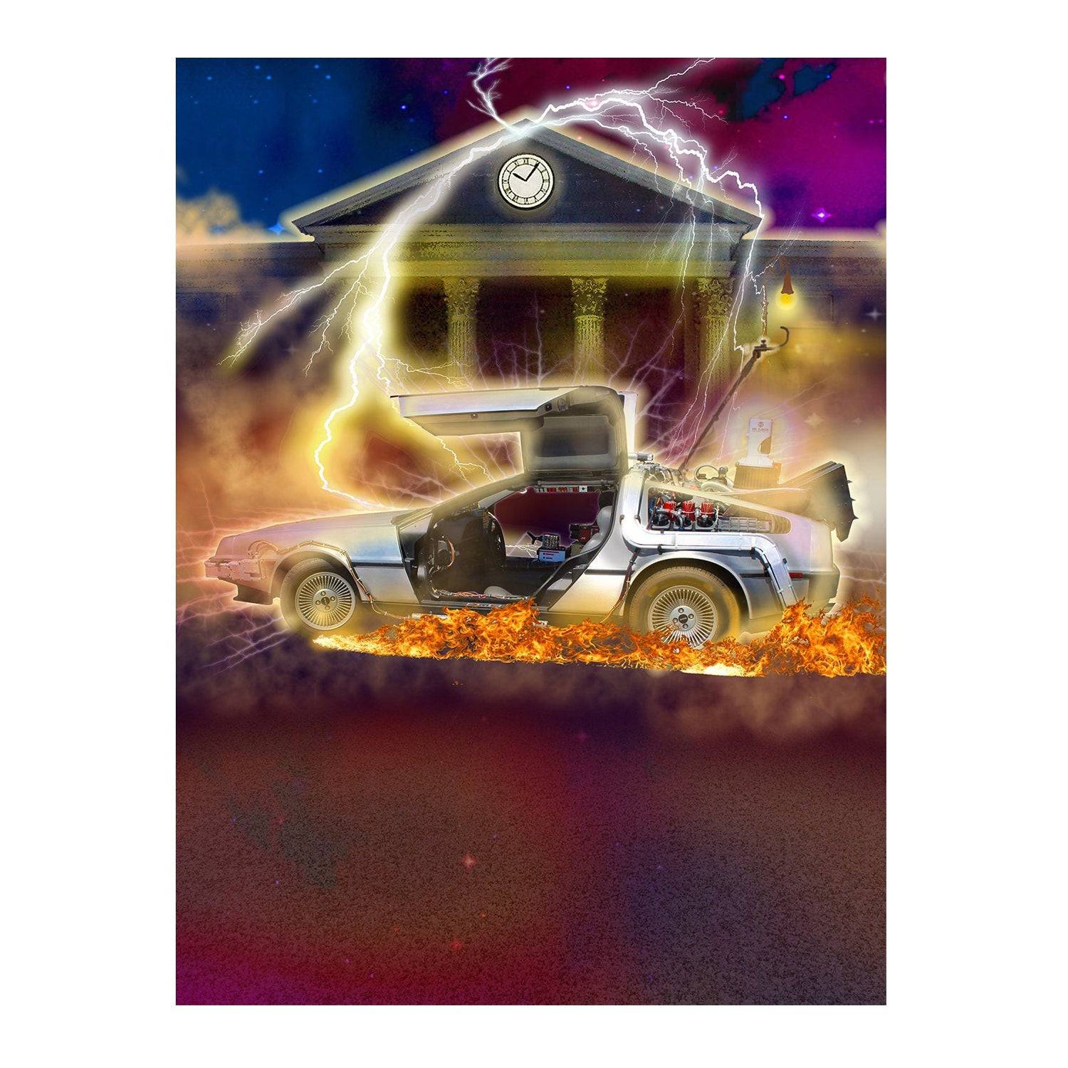 Back to the Future DeLorean Photo Backdrop - Basic 6  x 8  