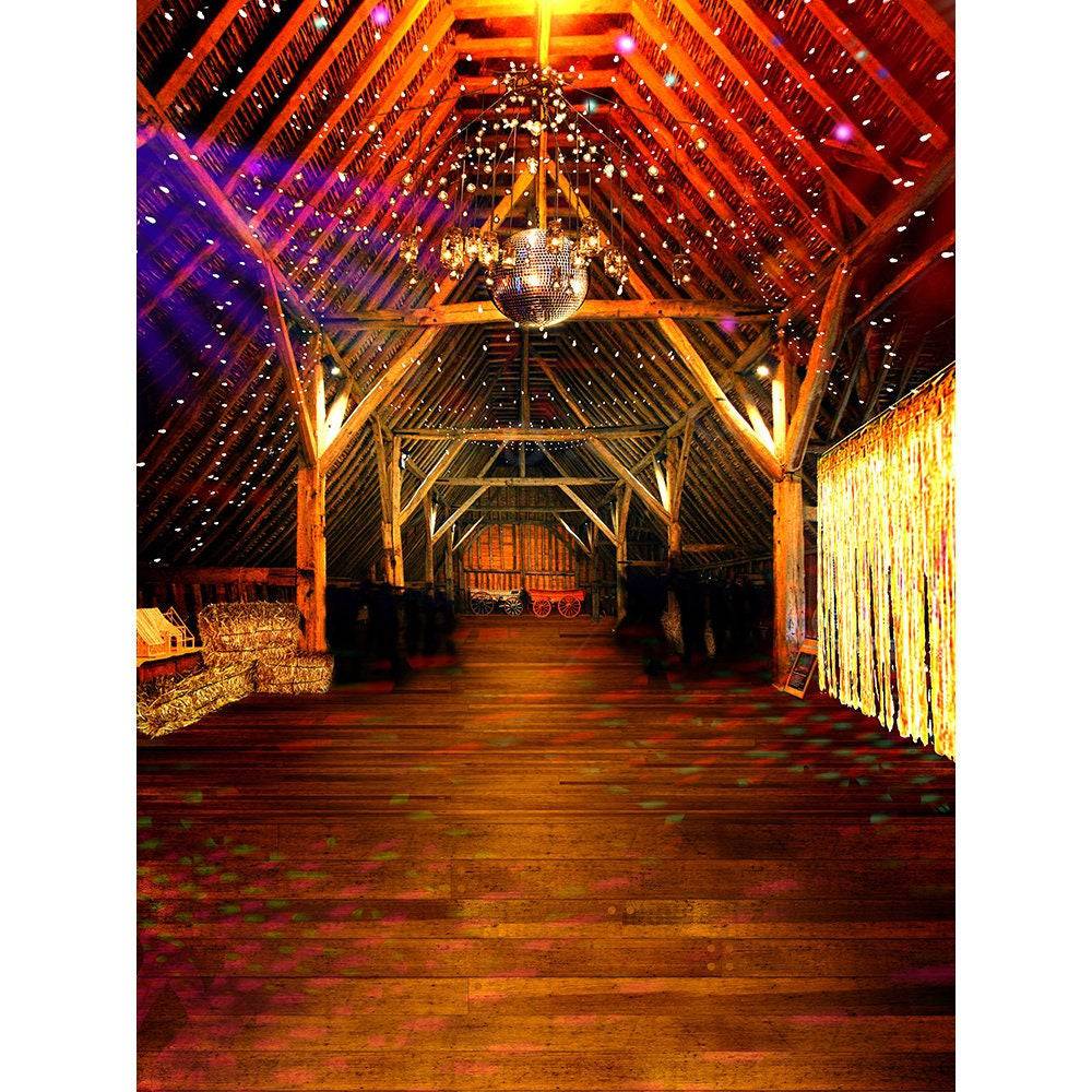 Barn Interior Square Dancing Backdrop - Basic 8  x 10  