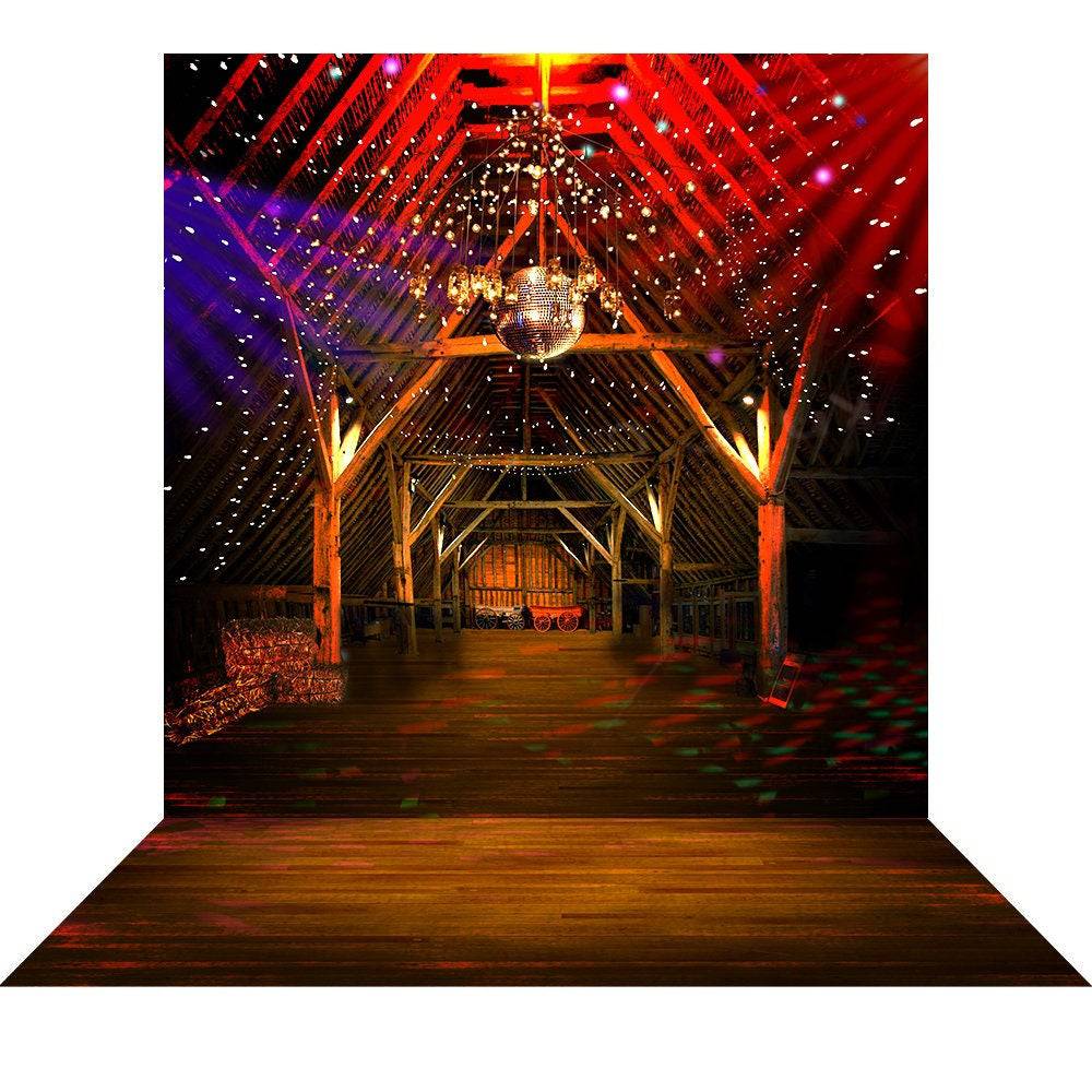 Barn Dance Backdrop, Country Western Sadie Hawkins Decor, Footloose Red Barn for Line Dancing & Square Dances - Pro 10 x 10