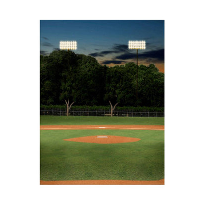 Home Plate At Night Baseball Backdrop - Basic 5.5  x 6.5  
