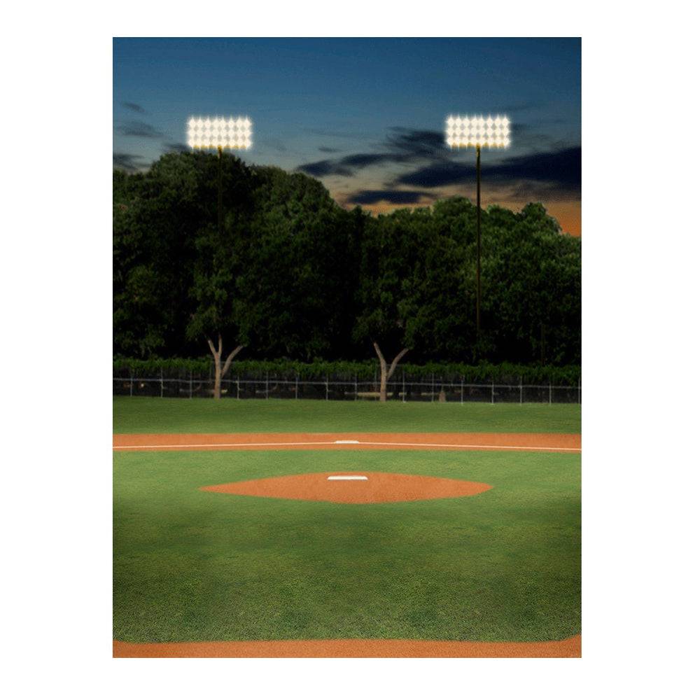 Home Plate At Night Baseball Backdrop - Pro 6  x 8  