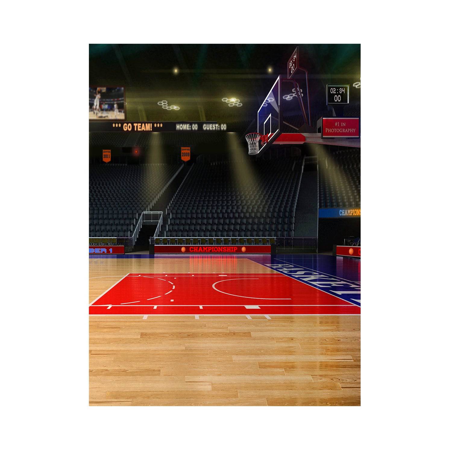 NBA Basketball Court Backdrop - Basic 5.5  x 6.5  