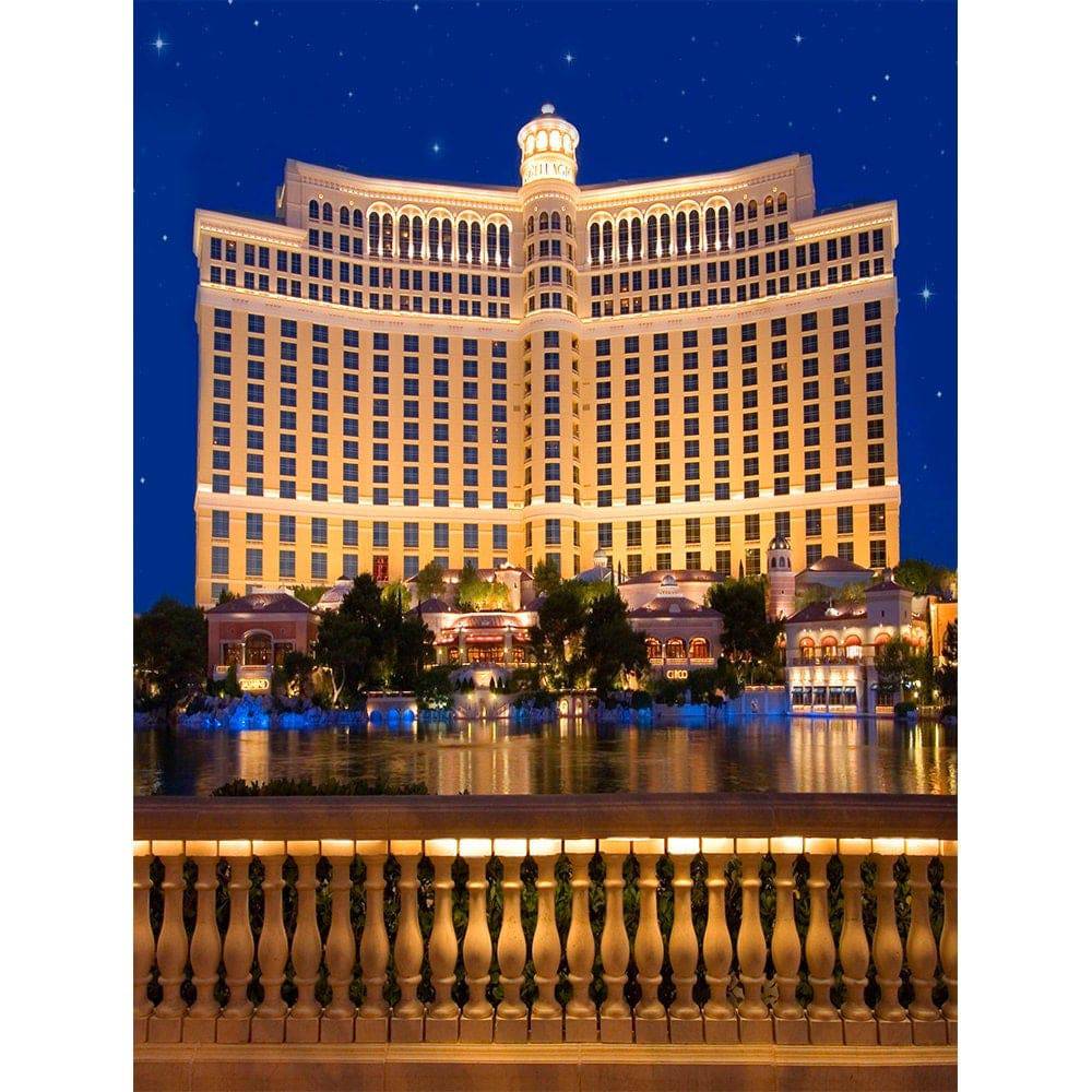 Bellagio Hotel, Las Vegas Backdrop, The Strip, Gardens, Fountains, Lucky Backdrop, Winning Backdrop, Promenade, Photo Backdrop - Pro 6 x 8