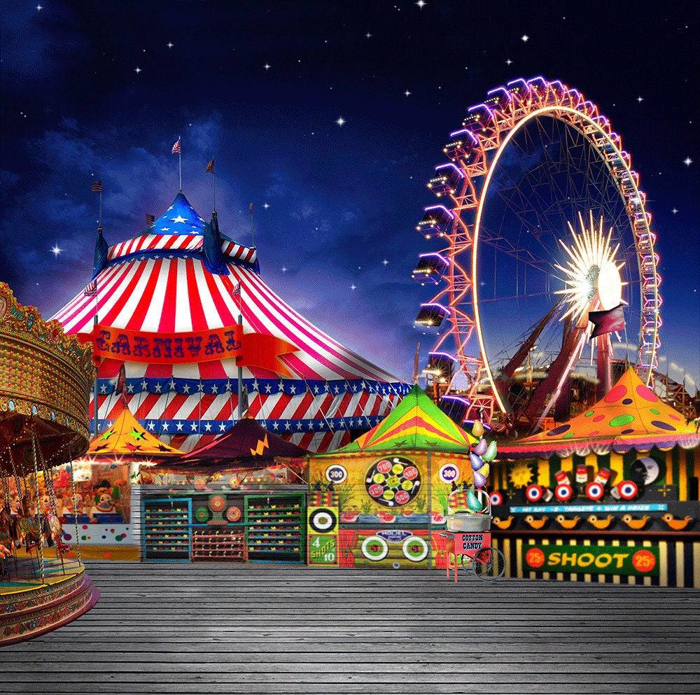 Amusement Park On The Boardwalk Photo Backdrop - Basic 10  x 8  