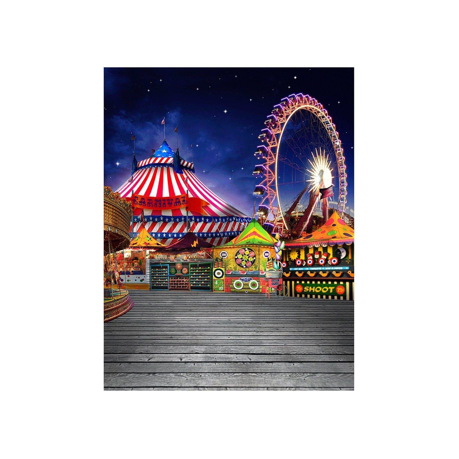 Amusement Park On The Boardwalk Photo Backdrop - Basic 4.4  x 5  
