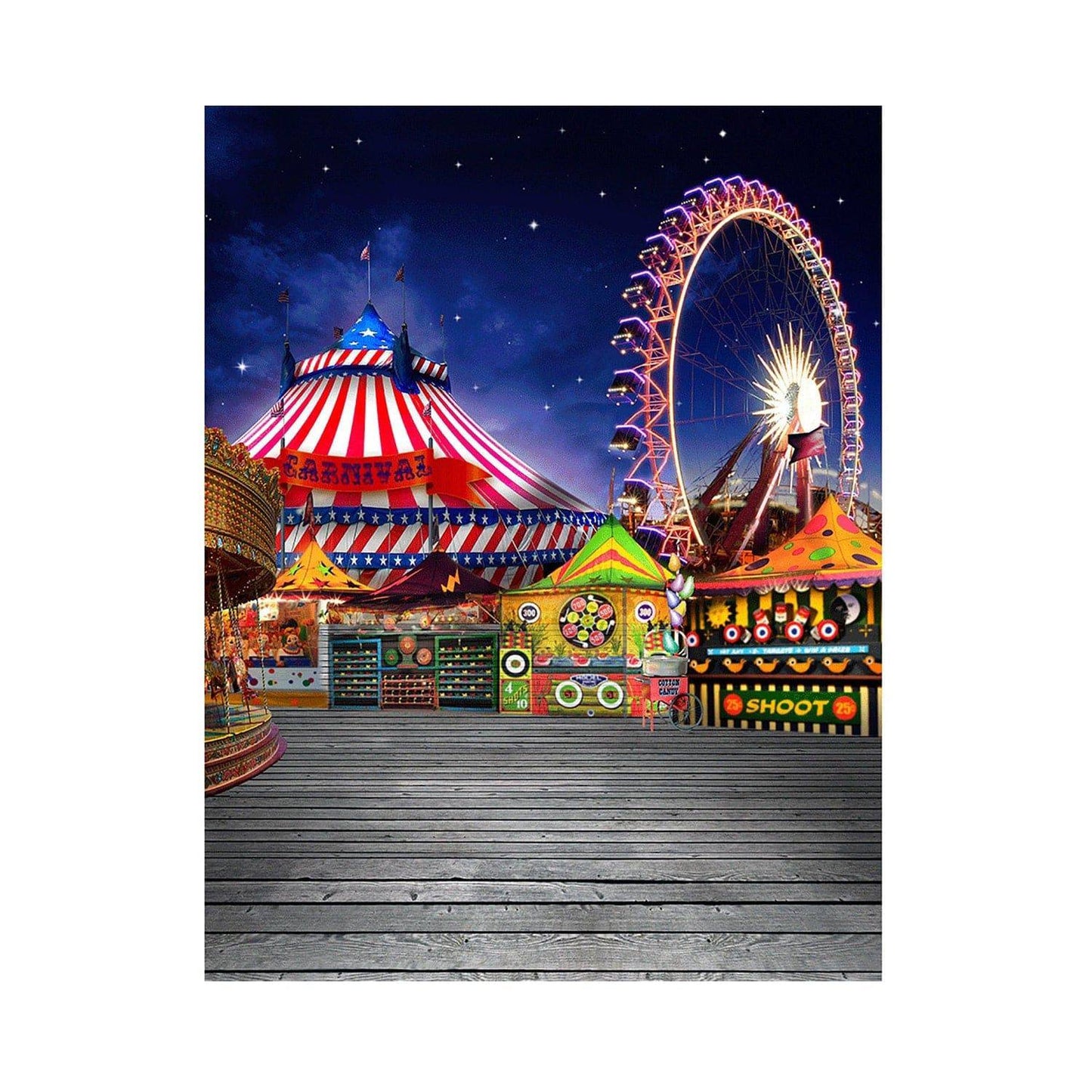 Amusement Park On The Boardwalk Photo Backdrop - Basic 5.5  x 6.5  