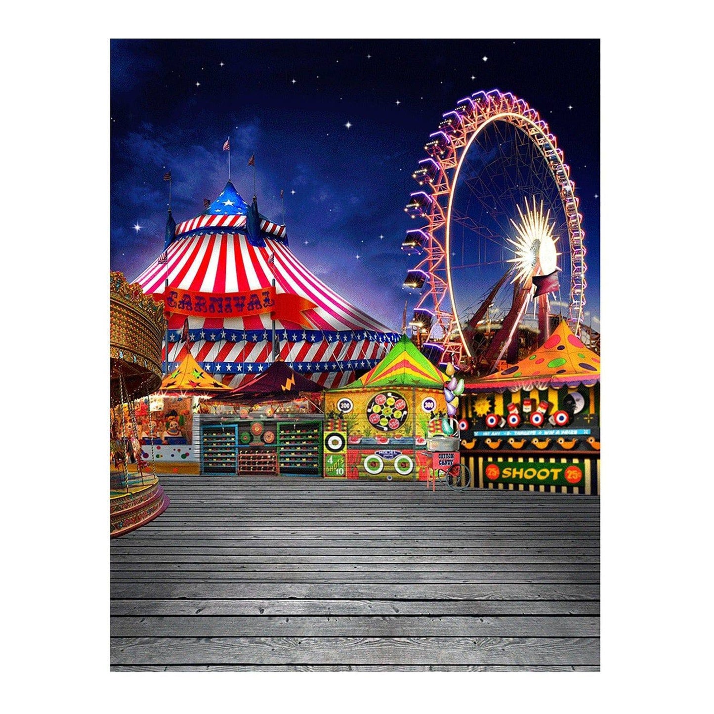 Amusement Park On The Boardwalk Photo Backdrop - Basic 6  x 8  