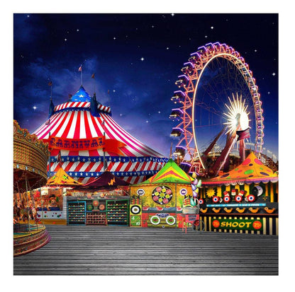 Amusement Park On The Boardwalk Photo Backdrop - Basic 8  x 8  