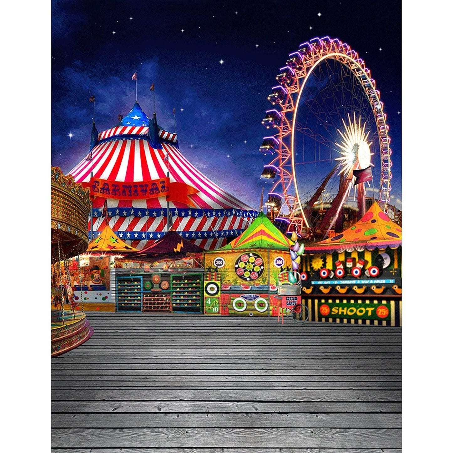 Amusement Park On The Boardwalk Photo Backdrop - Pro 8  x 10  