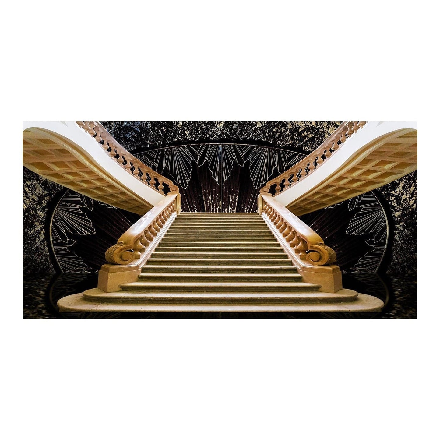 1920s Art Deco Staircase Photo Backdrop - Basic 16  x 8  