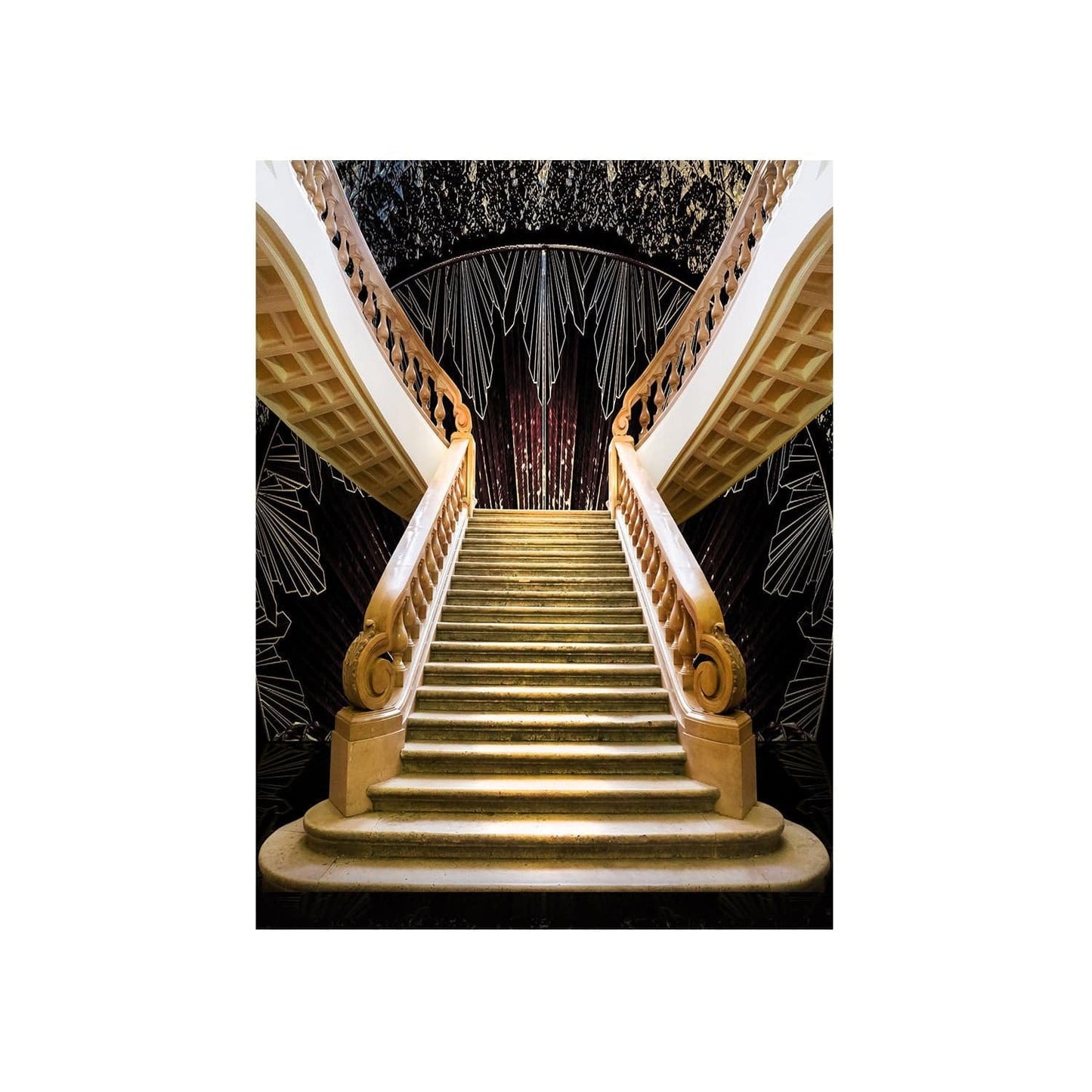 1920s Art Deco Staircase Photo Backdrop - Basic 4.4  x 5  