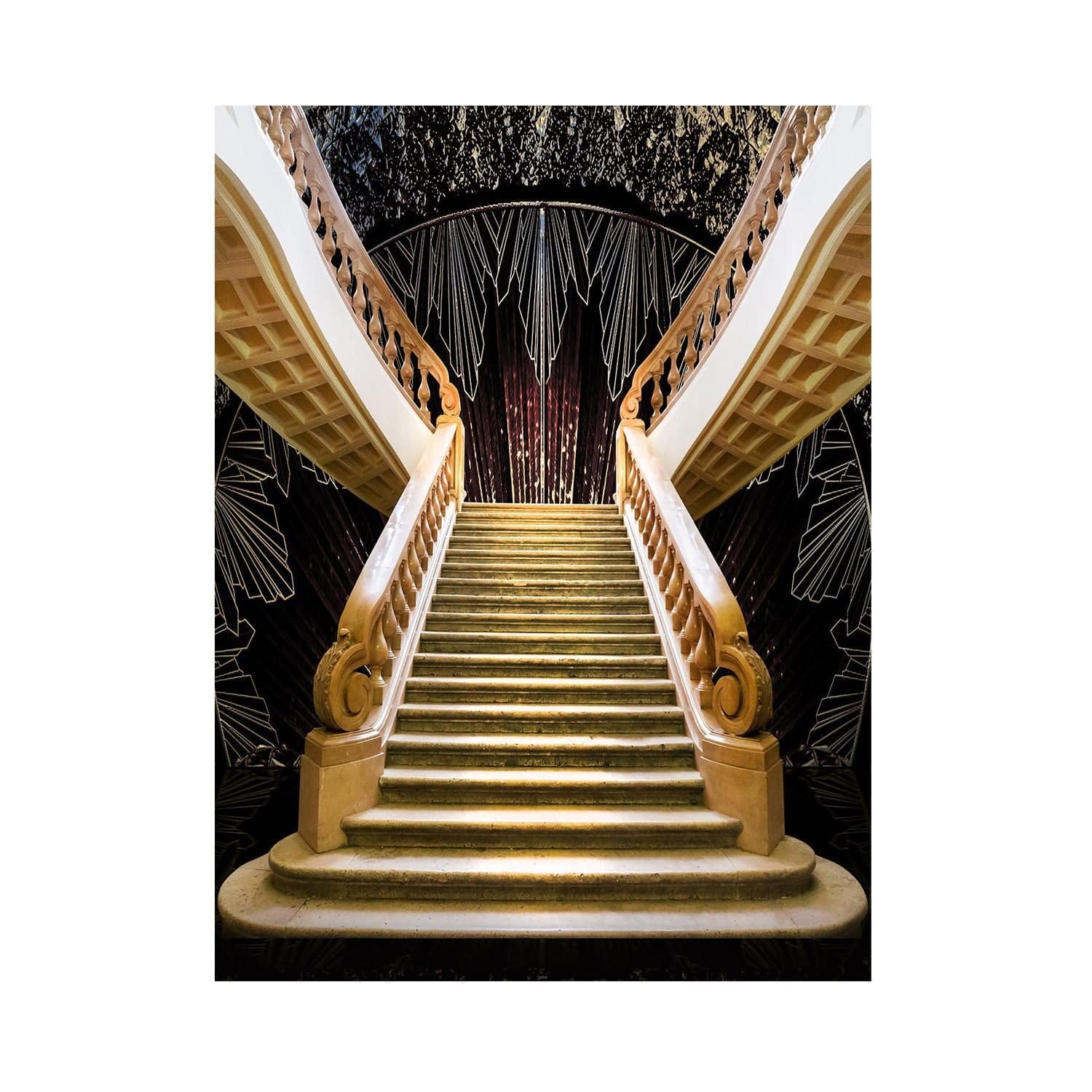 1920s Art Deco Staircase Photo Backdrop - Basic 5.5  x 6.5  