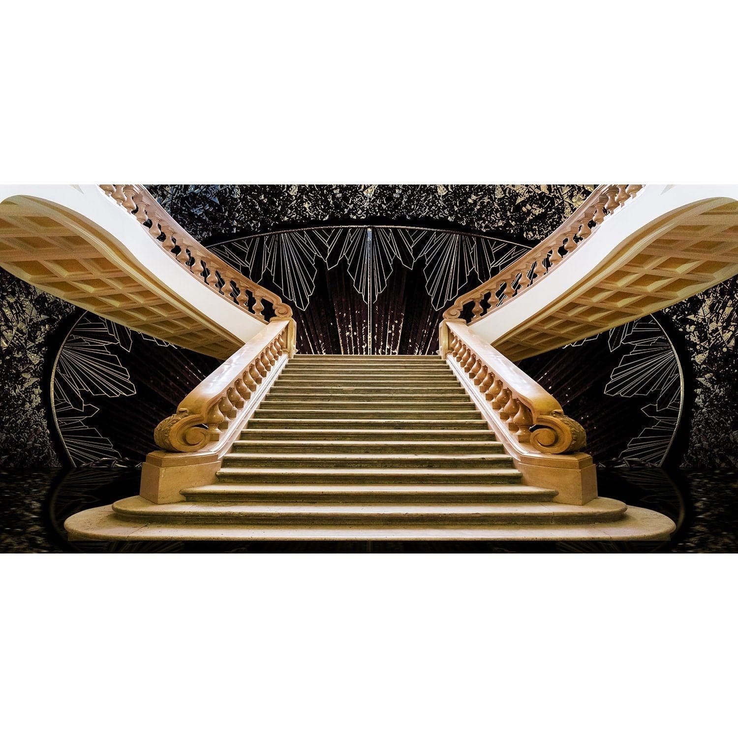 1920s Art Deco Staircase Photo Backdrop - Pro 20  x 10  