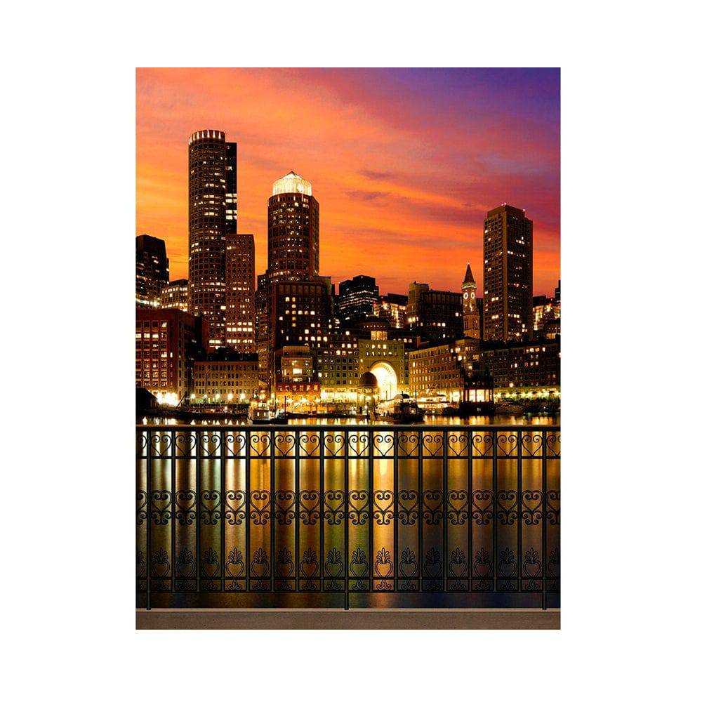 Boston City Skyline Photography Backdrop - Basic 5.5  x 6.5  