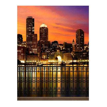 Boston City Skyline Photography Backdrop - Basic 6  x 8  