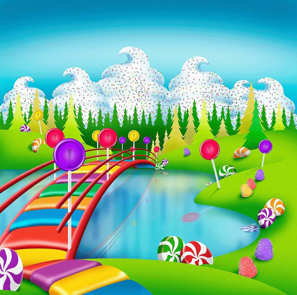 Candy Land In Spring Photo Backdrop - Basic 10  x 8  