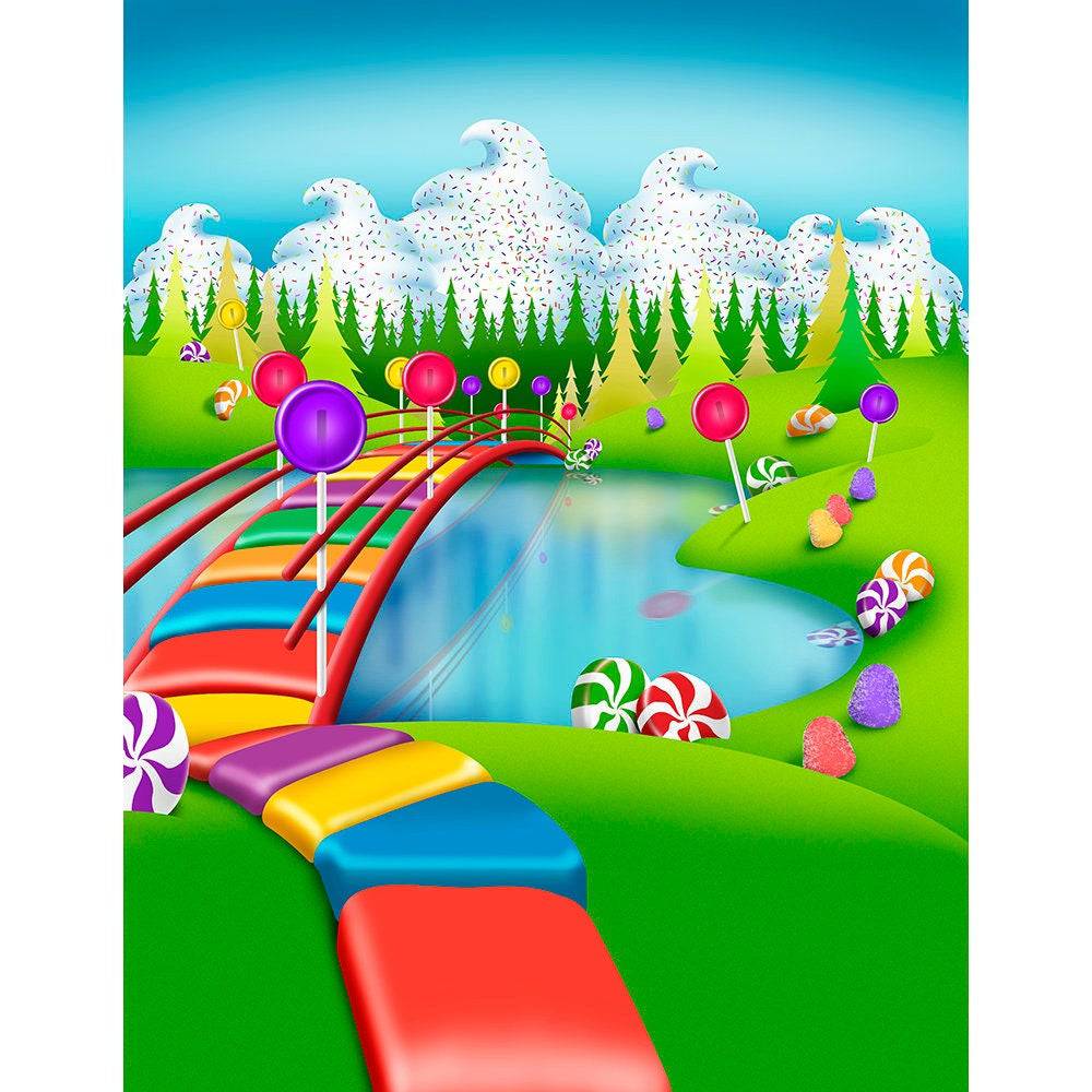 Candy Land In Spring Photo Backdrop - Basic 8  x 10  