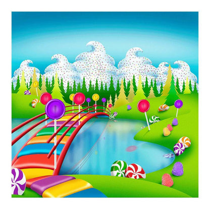 Candy Land In Spring Photo Backdrop - Basic 8  x 8  