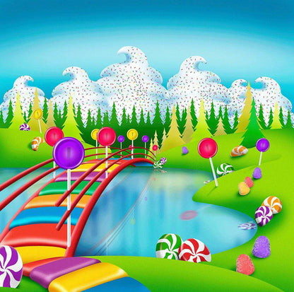 Candy Land In Spring Photo Backdrop - Pro 10  x 10  
