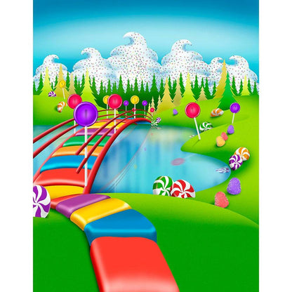 Candy Land In Spring Photo Backdrop - Pro 8  x 10  