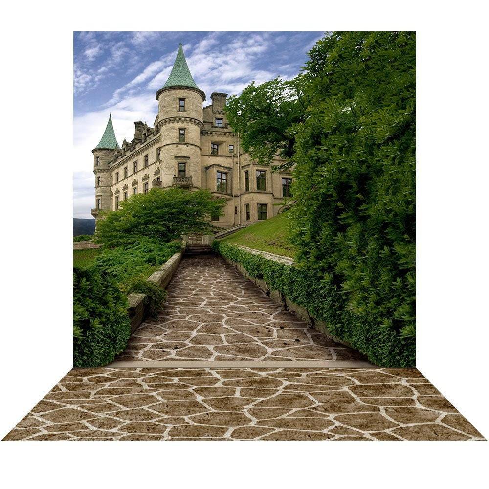 Stone Path to Castle Photo Backdrop - Basic 8  x 16  