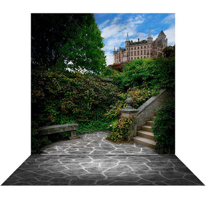 Castle Steps Photo Backdrop - Basic 8  x 16  
