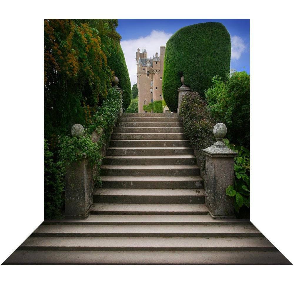 Steps to the Kingdom Castle Backdrop Background  - Basic 8  x 16  