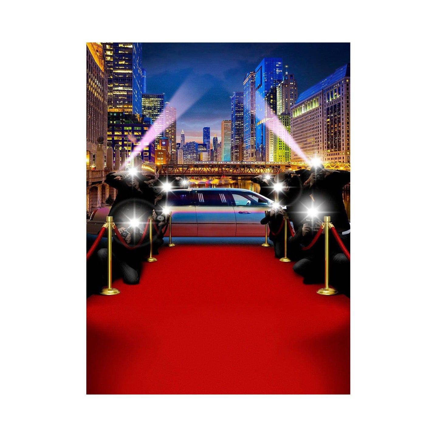 Chicago Red Carpet Paparazzi Photography Backdrop - Basic 5.5  x 6.5  