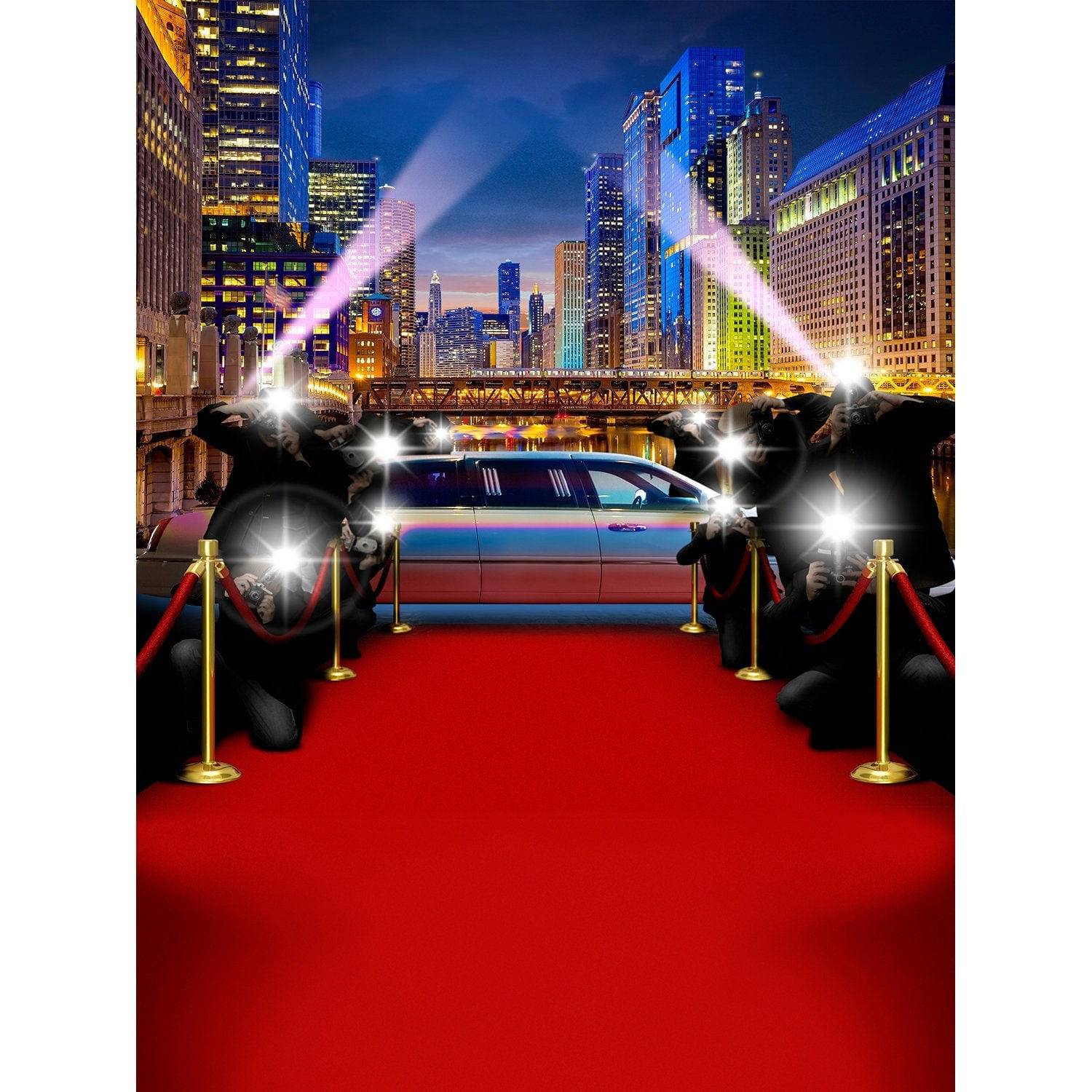 Chicago Red Carpet Paparazzi Photography Backdrop - Basic 8  x 10  