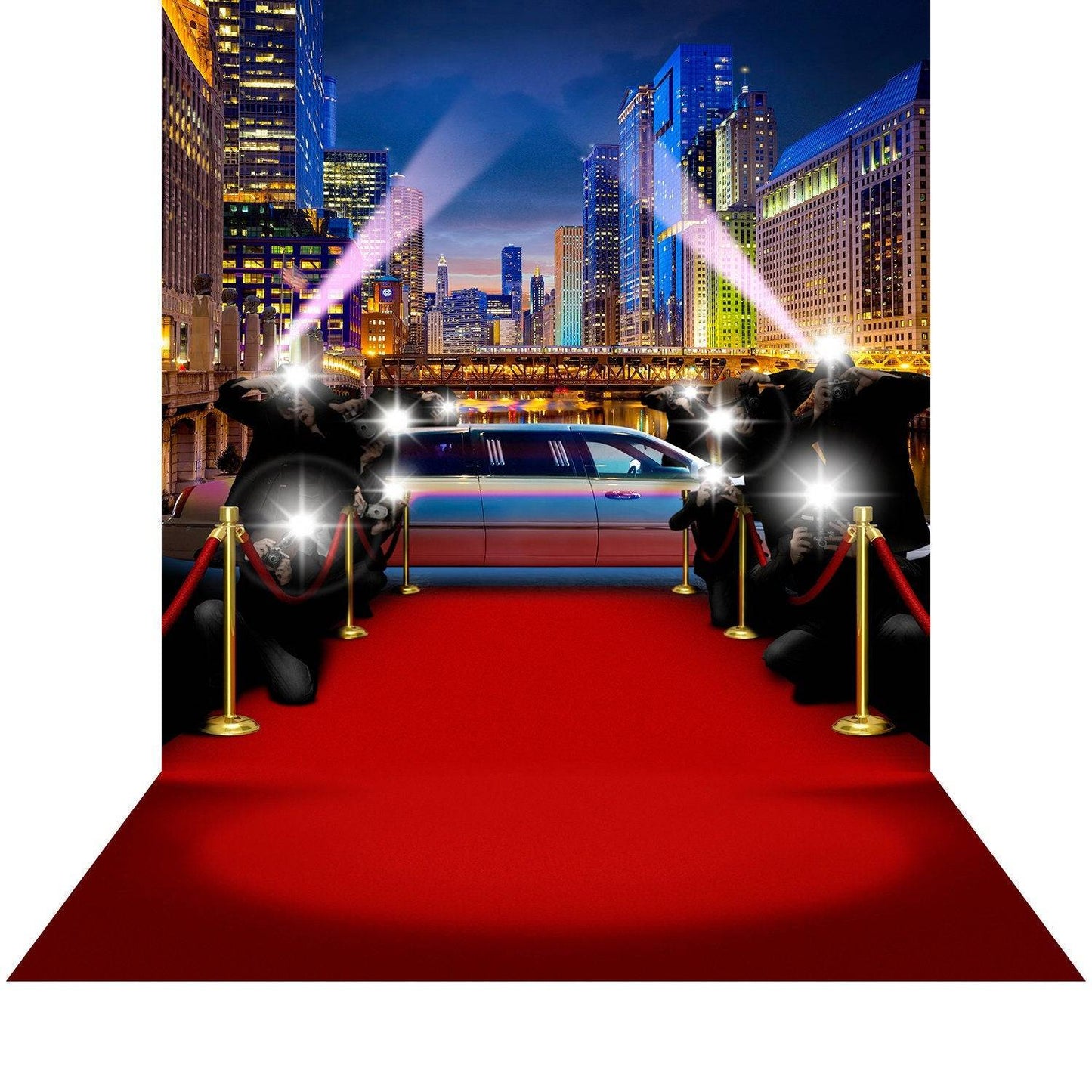 Chicago Red Carpet Paparazzi Photography Backdrop - Basic 8  x 16  