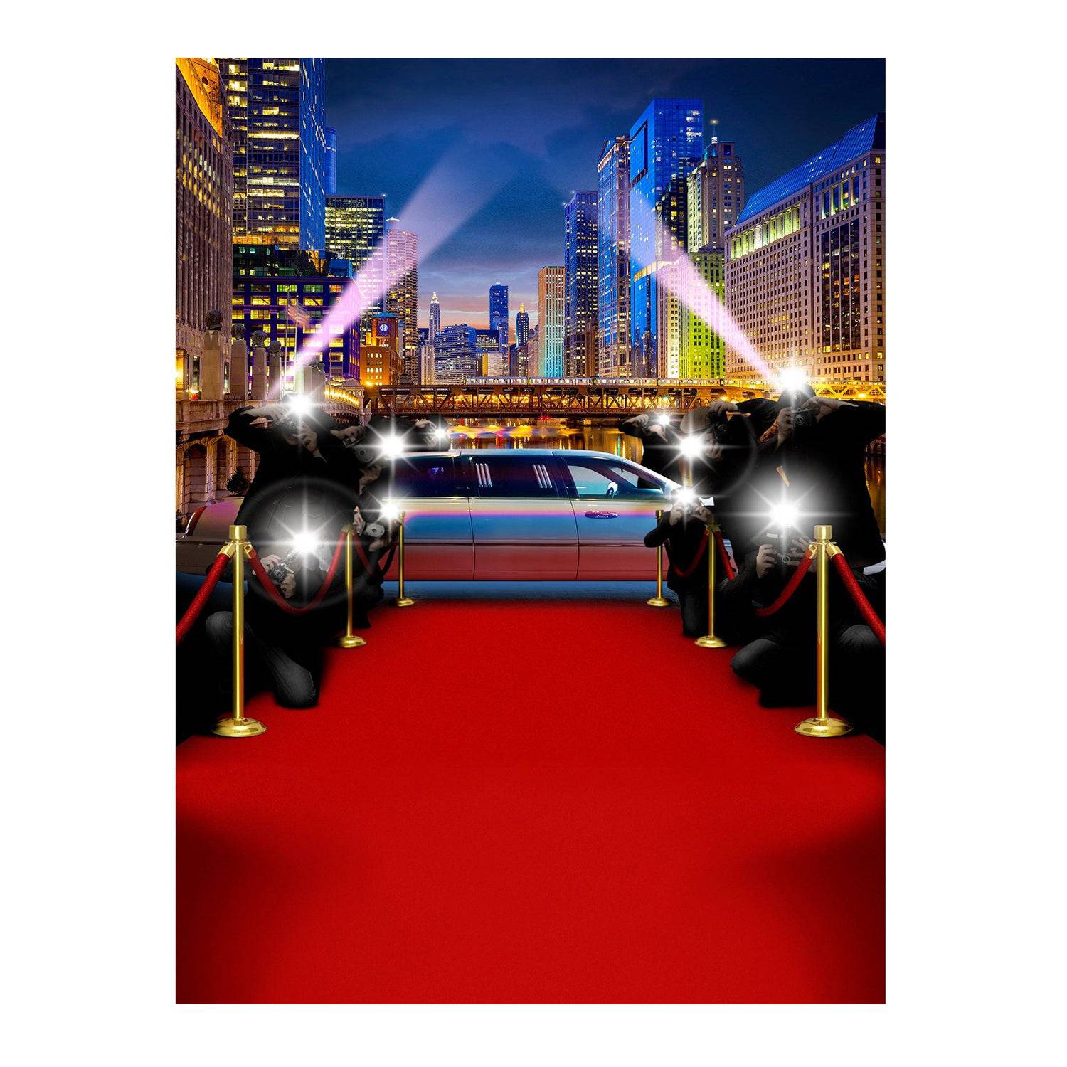 Chicago Red Carpet Paparazzi Photography Backdrop - Pro 6  x 8  