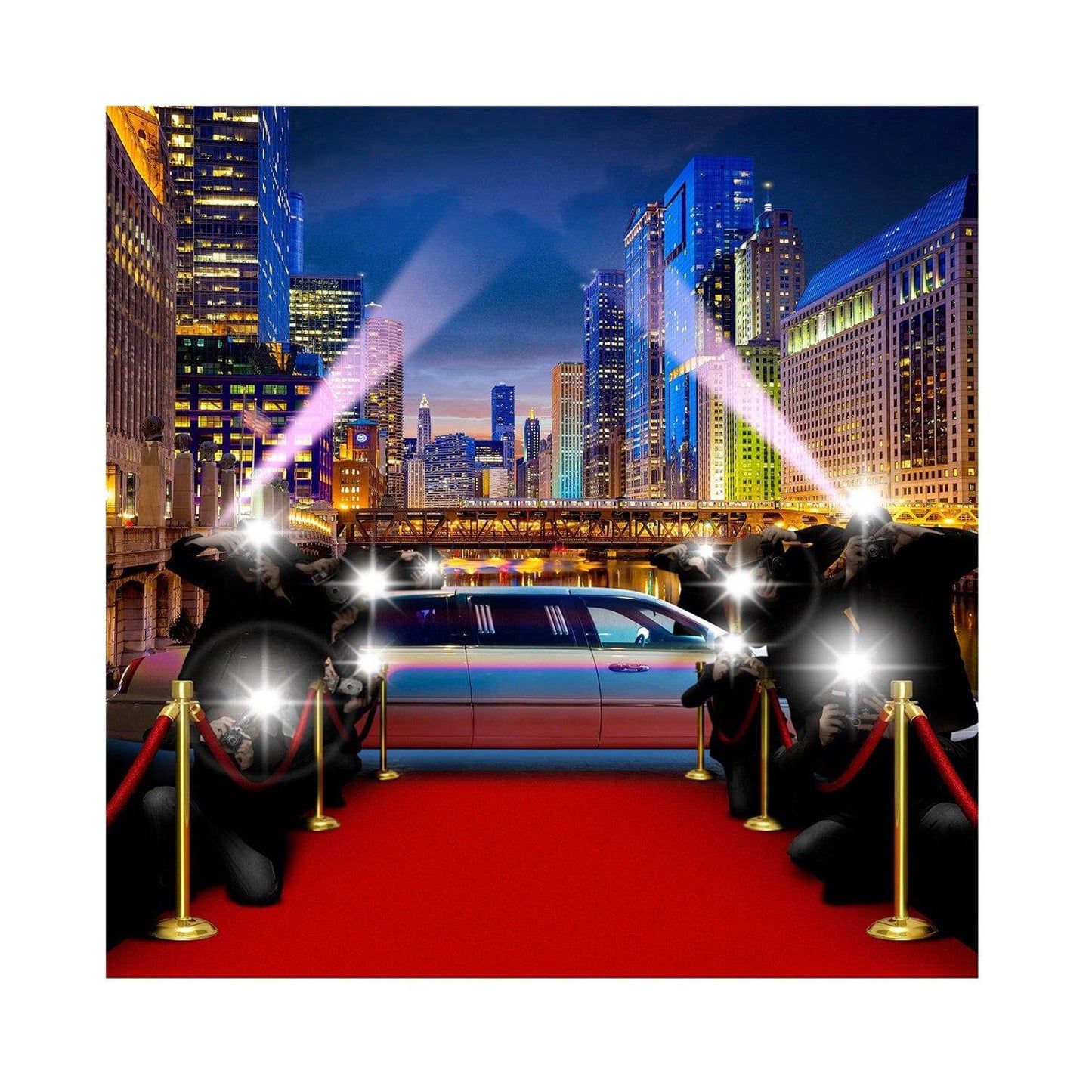 Chicago Red Carpet Paparazzi Photography Backdrop - Pro 8  x 8  