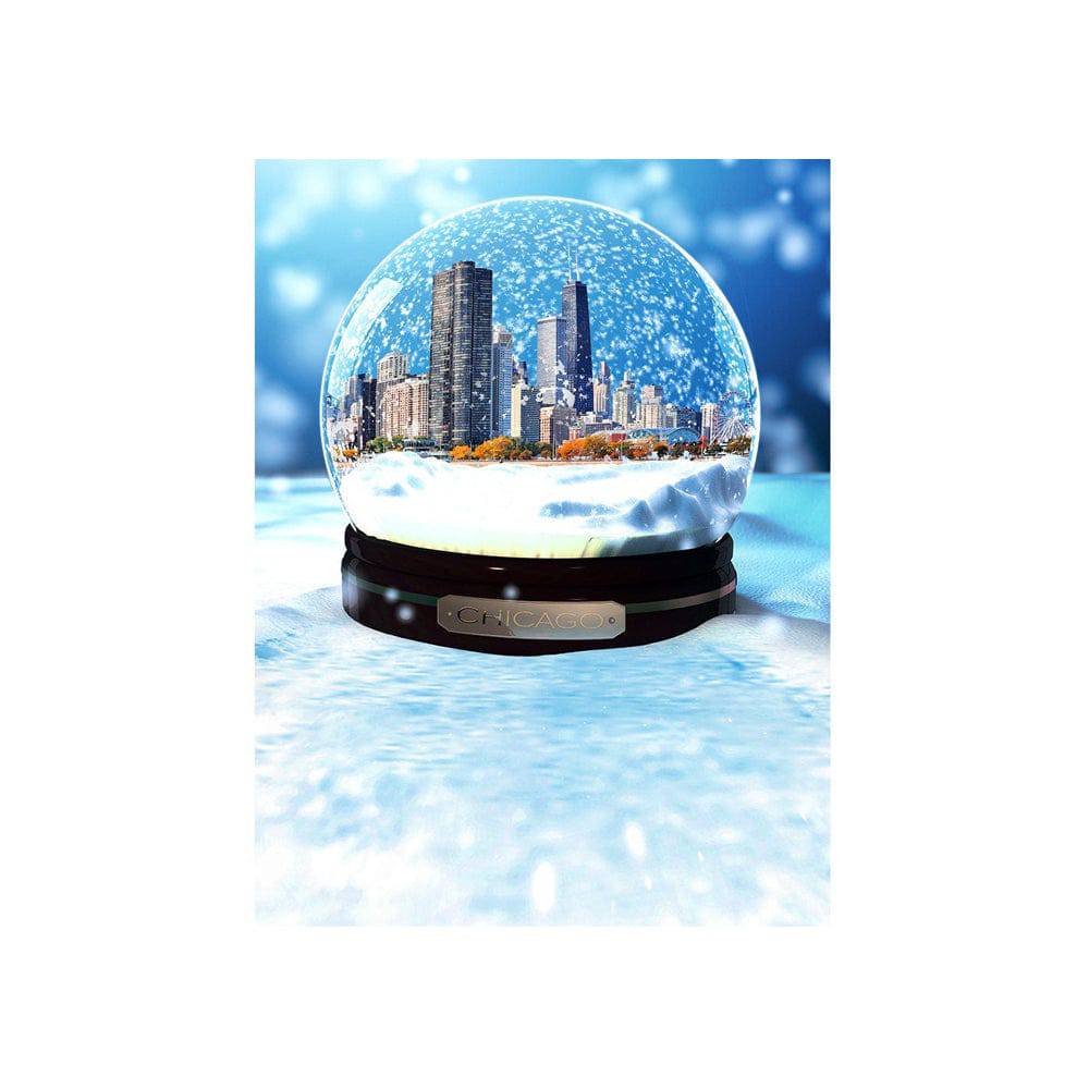 Chicago Snow Globe Photo Backdrop - Basic 4.4  x 5  