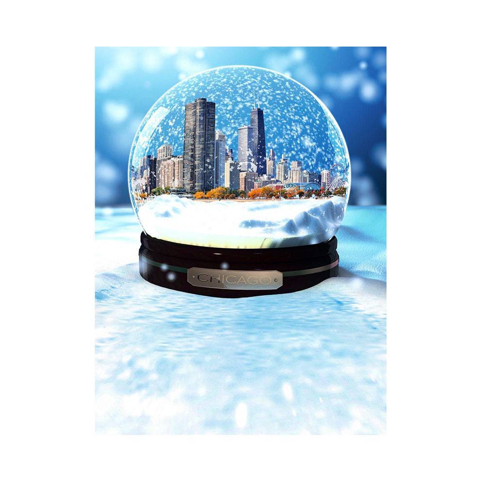 Chicago Snow Globe Photo Backdrop - Basic 5.5  x 6.5  