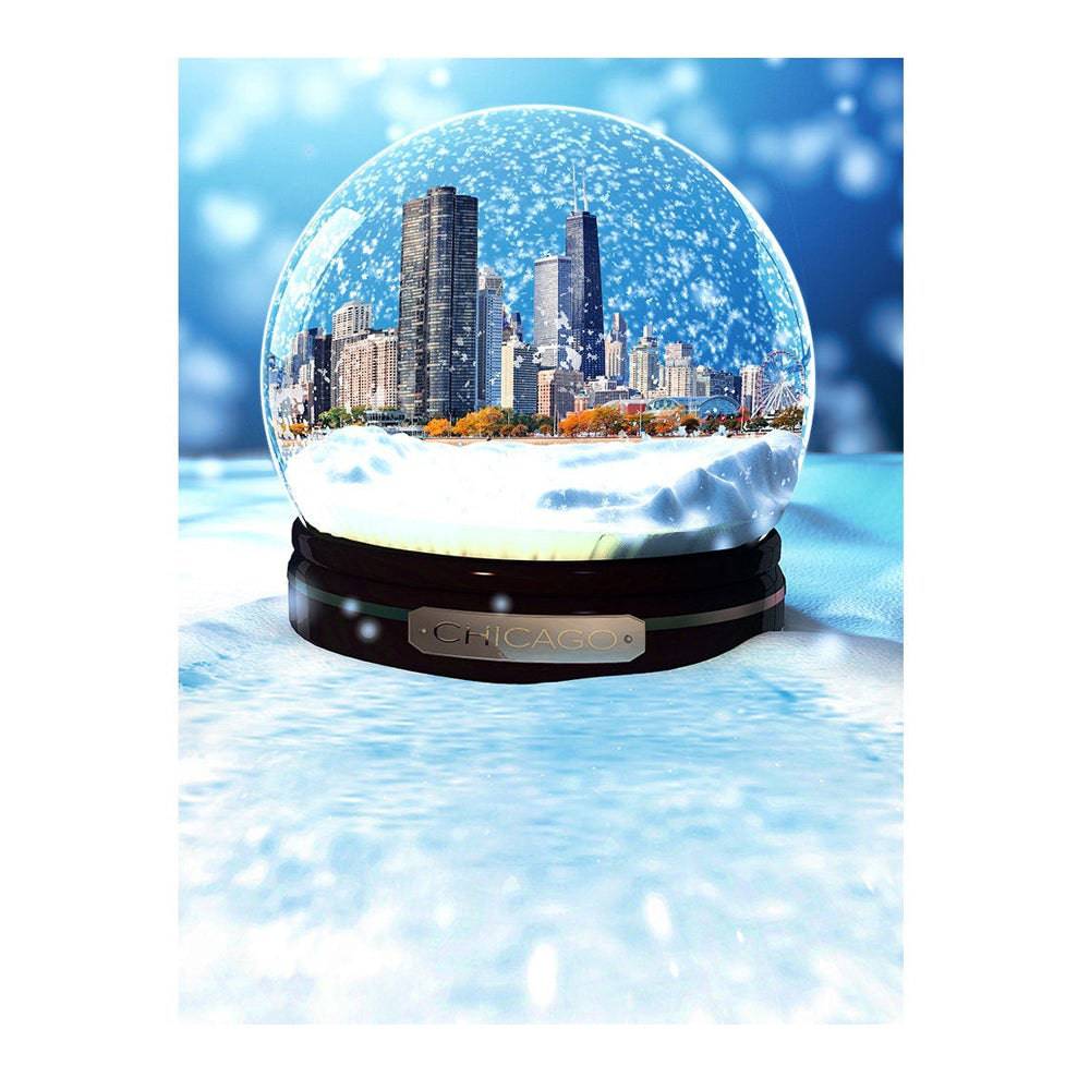Chicago Snow Globe Photo Backdrop - Basic 6  x 8  