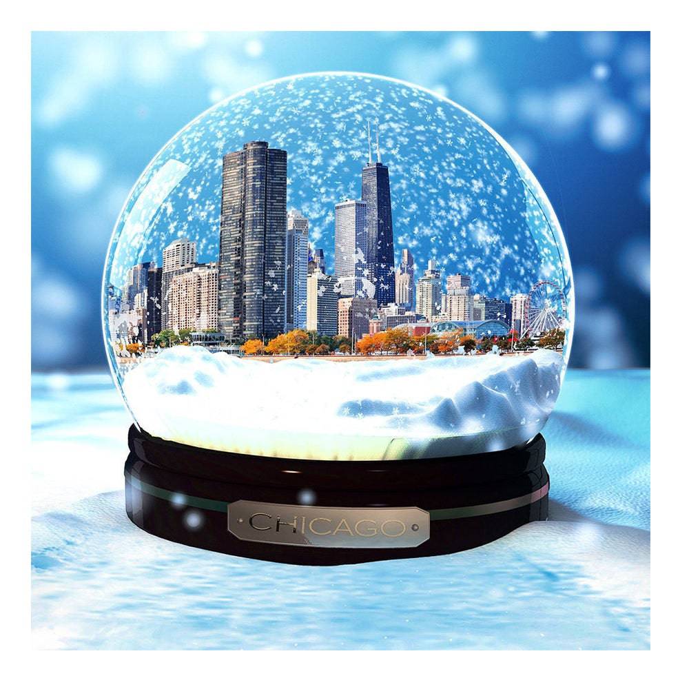 Chicago Snow Globe Photo Backdrop - Pro 8  x 8  