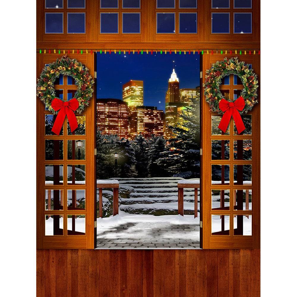 Christmas Balcony Photo Backdrop - Basic 8  x 10  