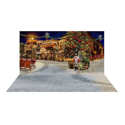 Christmas Holiday On The Town Photography Backdrop - Basic 16  x 16  