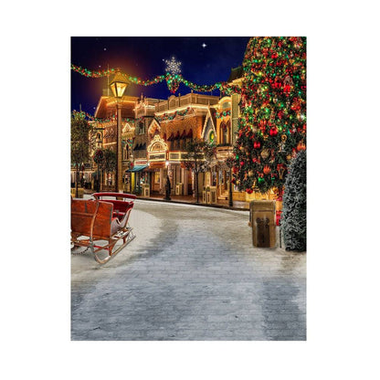 Christmas Holiday On The Town Photography Backdrop - Basic 5.5  x 6.5  