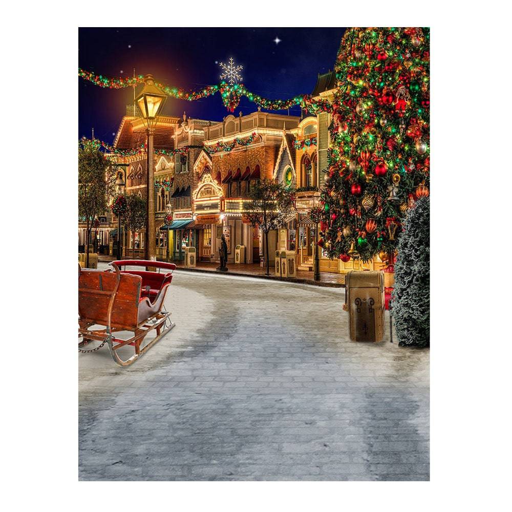 Christmas Holiday On The Town Photography Backdrop - Pro 6  x 8  