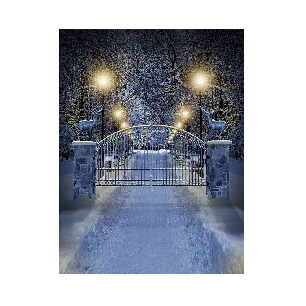 Enchanted White Winter Drive Photo Backdrop - Basic 5.5  x 6.5  