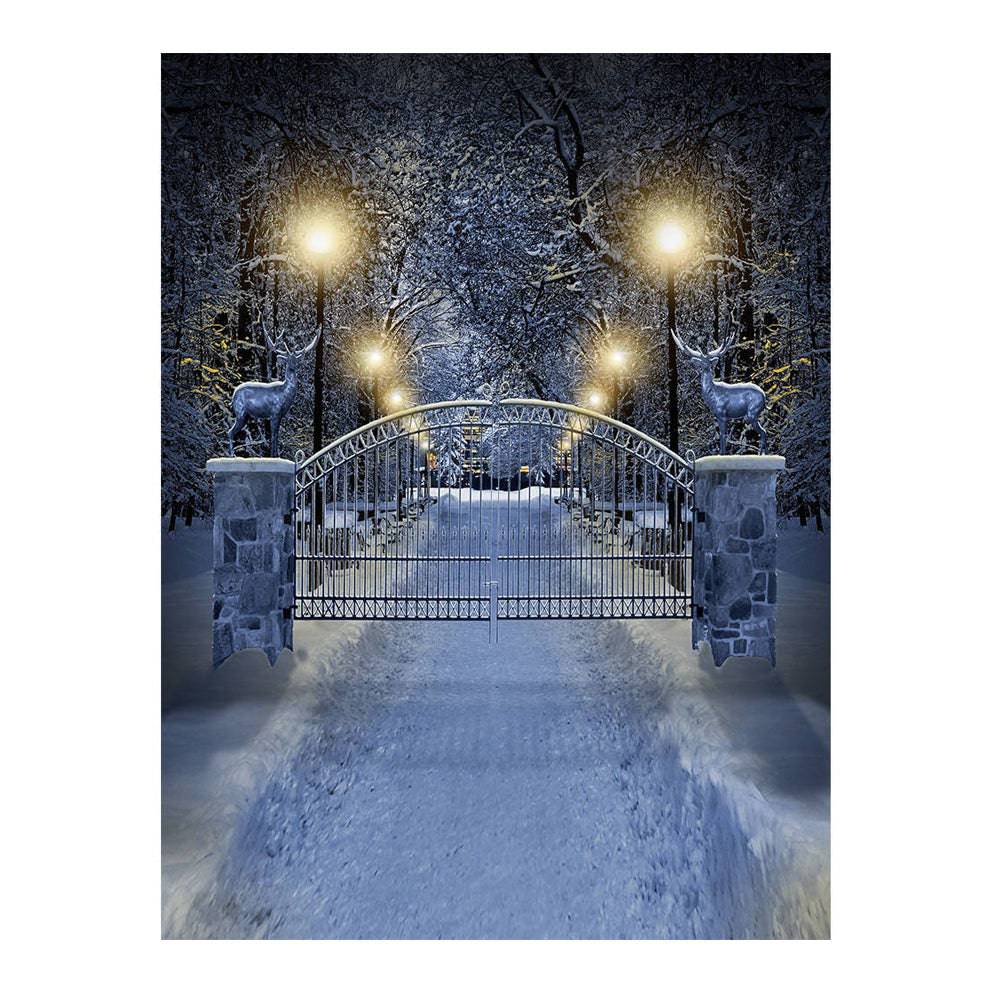 Enchanted White Winter Drive Photo Backdrop - Basic 6  x 8  