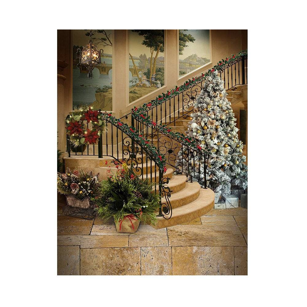 Christmas Holiday Interior Photo Backdrop - Basic 5.5  x 6.5  