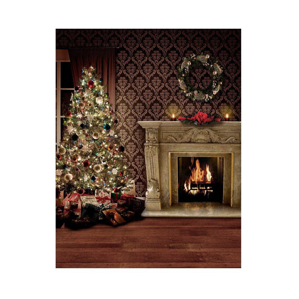 Cozy Christmas Tree Interior Holiday Photo Backdrop - Basic 5.5  x 6.5  