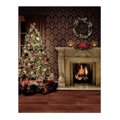 Cozy Christmas Tree Interior Holiday Photo Backdrop - Basic 6  x 8  