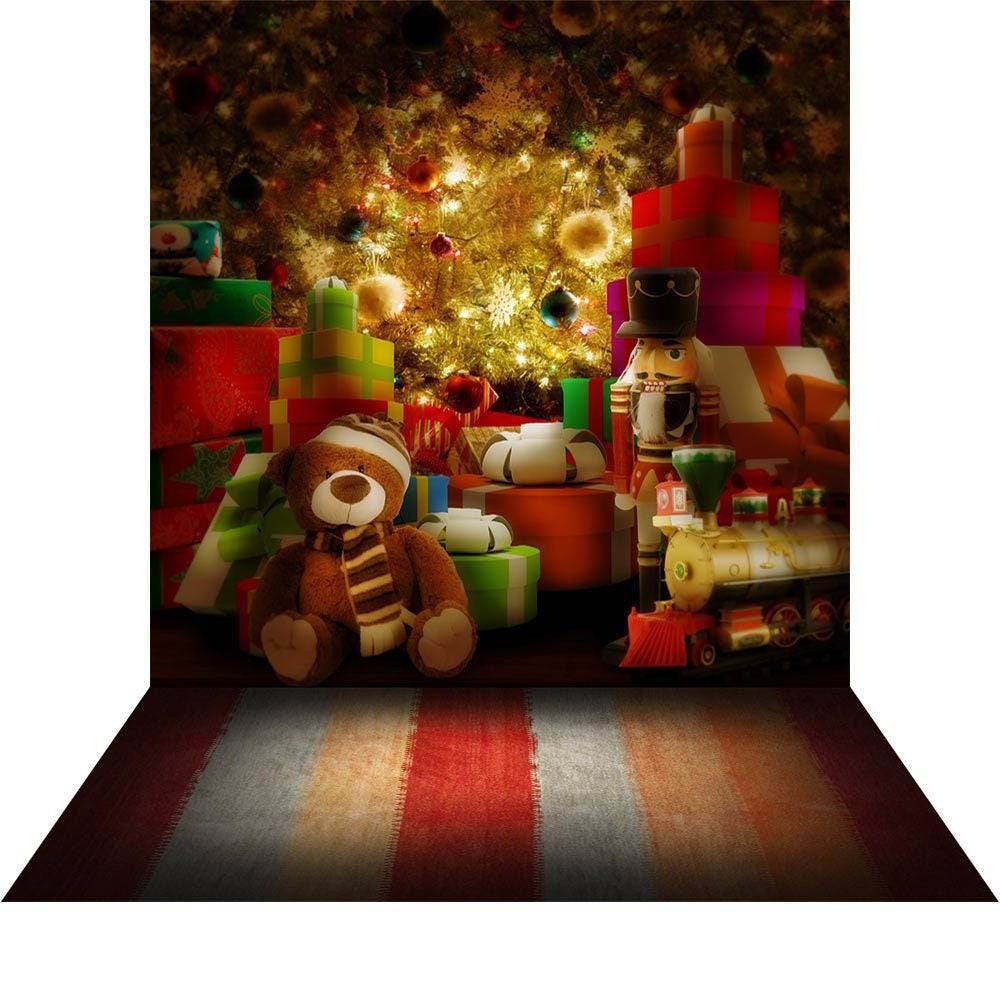 Toys Under The Christmas Tree Photo Backdrop - Pro 10  x 20  