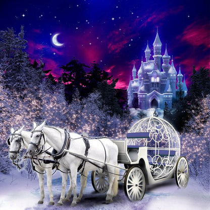 Cinderella's Carriage and Castle Photo Backdrop - Basic 10  x 8  