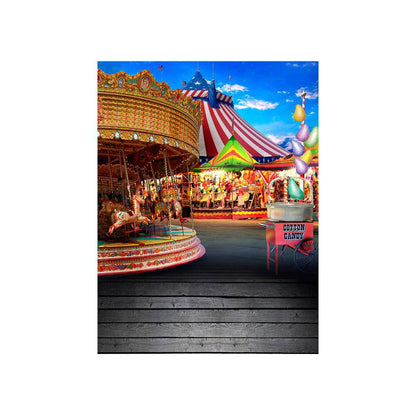 Carnival And Carousel Photography Backdrop - Basic 4.4  x 5  