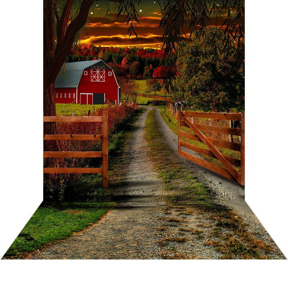 Country Barn Road Photography Backdrop - Basic 8  x 16  