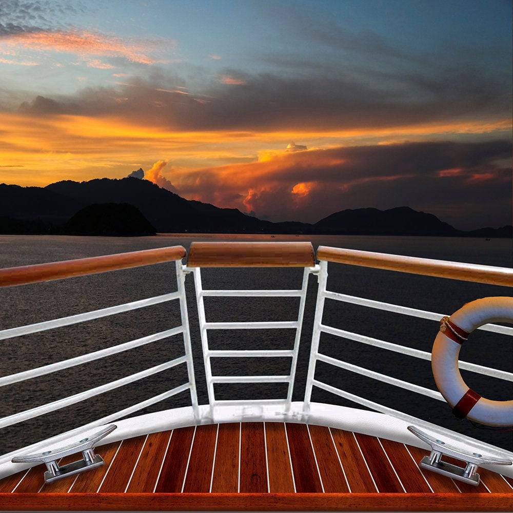 Sunset Cruise Ship Photo Backdrop - Basic 10  x 8  